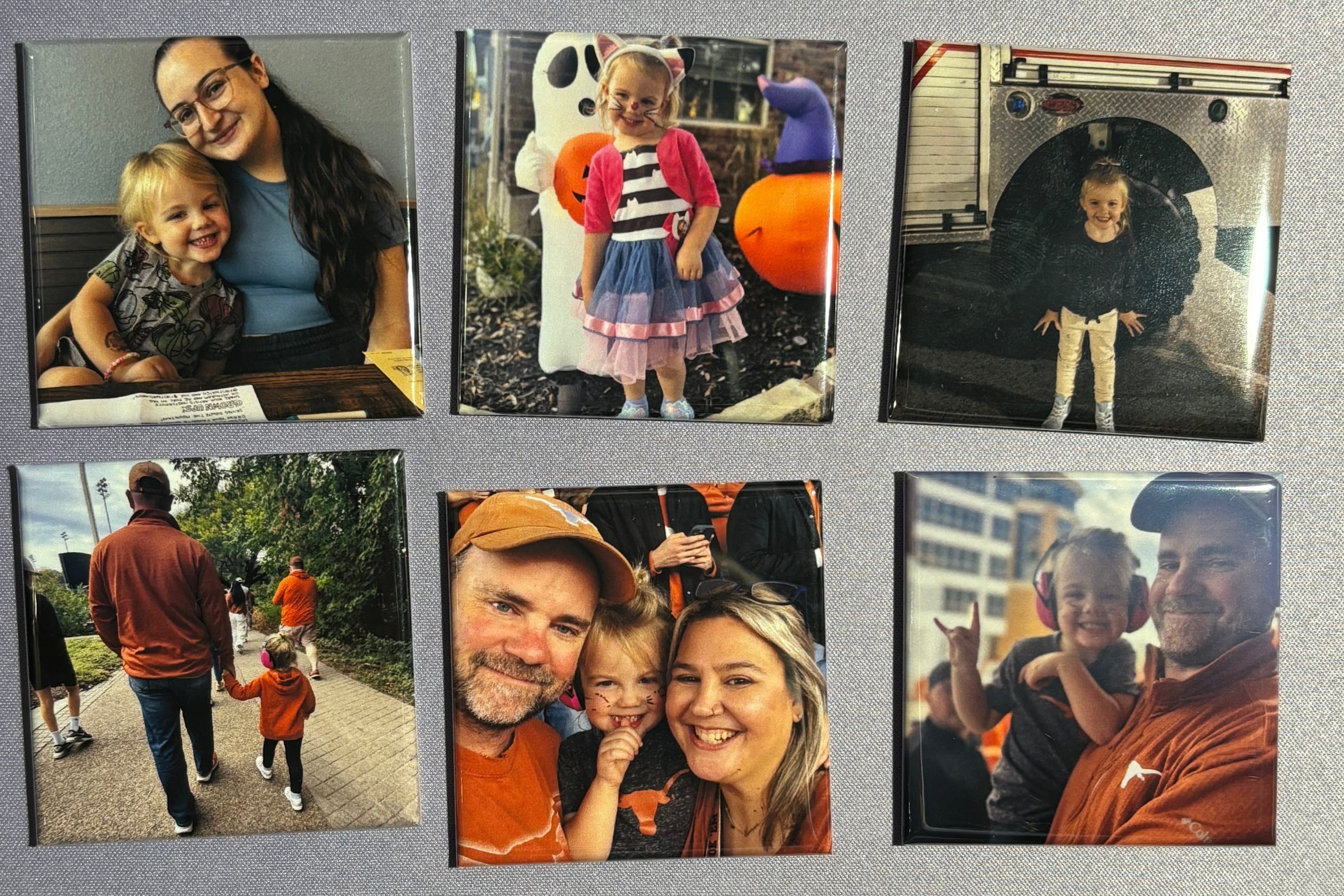 Six square magnets with custom photos