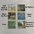 6 square magnets that include paintings by Claude Monet.