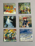6 square magnets that include paintings by Pierre-Auguste Renoir.