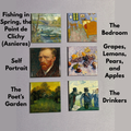 6 square magnets that include paintings by Vincent van Gogh.